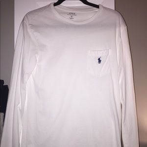 Polo Ralph Lauren White Long Sleeve Pocket Shirt